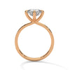 “Celeste Ring—round brilliant diamond beauty, four-prong tulip elegance, and refined pavé sparkle crafted to symbolize timeless love, radiant grace, and everlasting sophistication.”