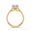 “Aria Ring—princess-cut diamond brilliance, sleek four-prong elegance, and pavé-band sparkle crafted to symbolize modern beauty, timeless love, and unforgettable moments.”