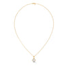 Radiant Bloom Lab Grown Round Diamond Gold Pendant Chain