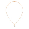 Radiant Bloom Lab Grown Round Diamond Gold Pendant Chain