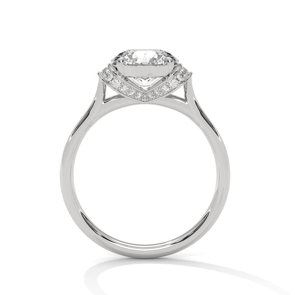 Hidden Halo Solitaire Lab Grown Diamond Gold Ring