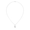 Radiant Bloom Lab Grown Round Diamond Gold Pendant Chain