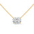 Pure Brilliance Round Lab Grown Diamond Gold Pendant Chain
