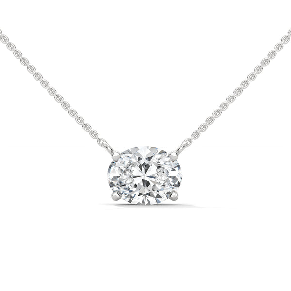 Pure Brilliance Round Lab Grown Diamond Gold Pendant Chain