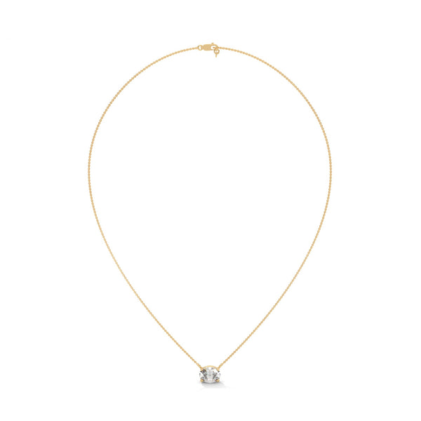 Pure Brilliance Round Lab Grown Diamond Gold Pendant Chain