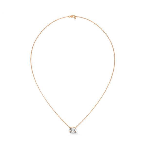 Pure Brilliance Round Lab Grown Diamond Gold Pendant Chain