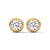 Bezel Set Lab Grown Diamond Gold Stud Earrings
