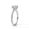 Round Cut Pave Lab Grown Diamond Gold Ring