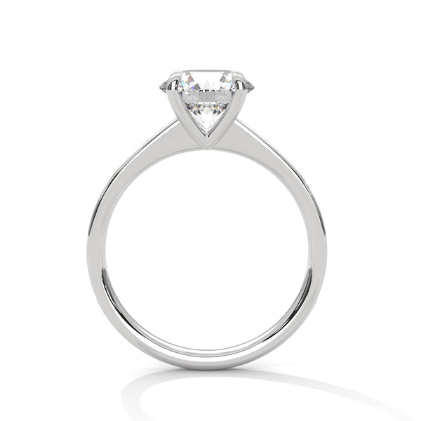 Round Cut Pave Lab Grown Diamond Gold Ring