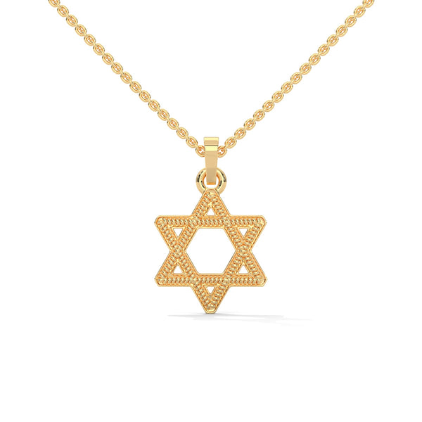 Celestial Shine: Star Shaped Lab Grown Diamond Gold Pendant Chain