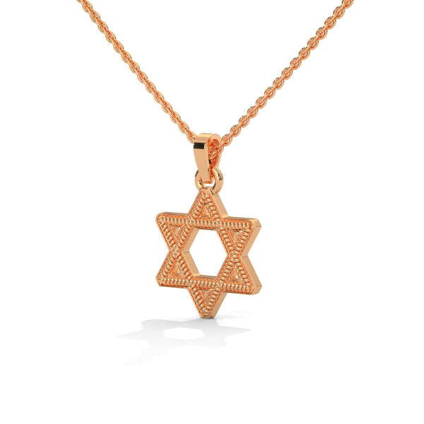 Celestial Shine: Star Shaped Lab Grown Diamond Gold Pendant Chain