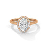 Oval Cut with Classic Halo Setting Lab Grown Diamond Gold Ring