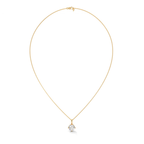 Eternal Brilliance Round Lab Grown Diamond Gold Pendant Chain