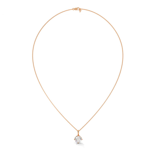 Eternal Brilliance Round Lab Grown Diamond Gold Pendant Chain