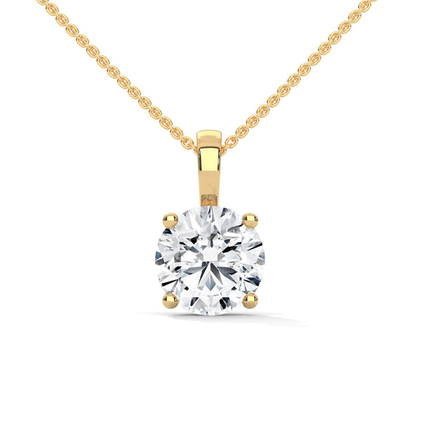 Pure Radiance Round Lab Grown Diamond Gold Pendant Chain