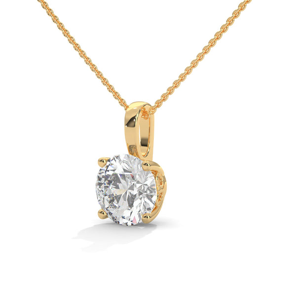 Pure Radiance Round Lab Grown Diamond Gold Pendant Chain