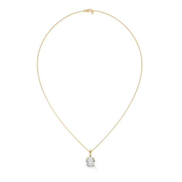 Pure Radiance Round Lab Grown Diamond Gold Pendant Chain