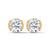 Modern Glow Half-Bezel Lab Grown Round Diamond Gold Stud Earrings