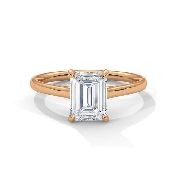 Emerald Cut Lab Grown Diamond Gold Ring