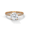 Classic Pave Solitaire Round Brilliant Lab Grown Diamond Gold Ring