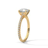 Classic Pave Solitaire Round Brilliant Lab Grown Diamond Gold Ring