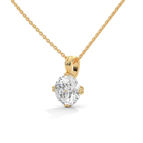 Radiant Allure Oval Lab Grown Diamond Gold Pendant Chain