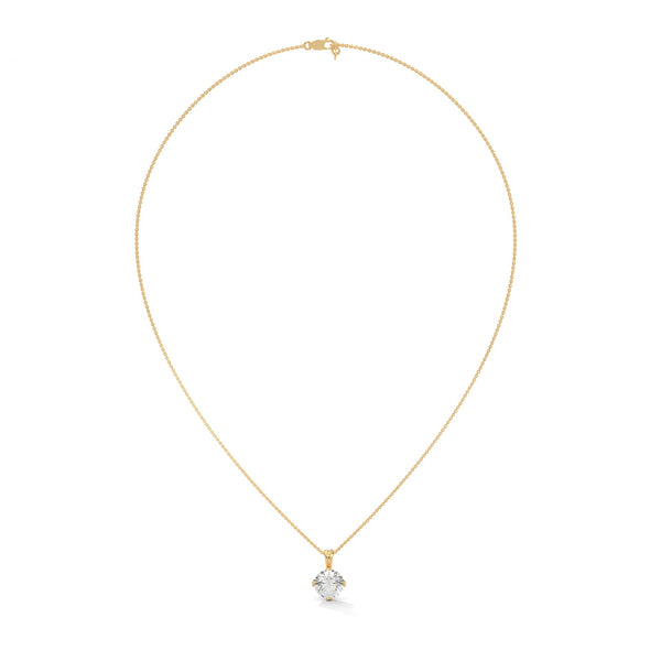 Radiant Allure Oval Lab Grown Diamond Gold Pendant Chain