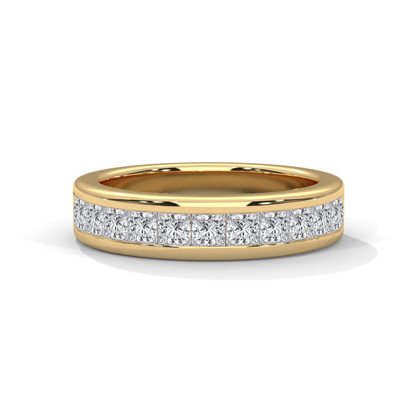 Princess Cut lab grown Diamond Channel Ring