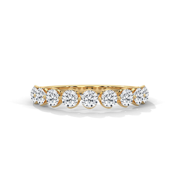 Classic Radiance: Lab Grown Diamond Half Eternity Gold Ring