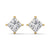 Princess Cut Lab Grown Diamond Gold Stud Earrings
