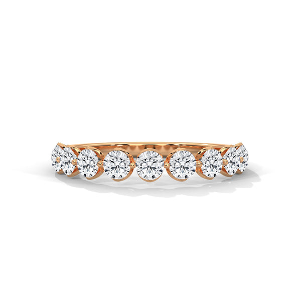 Classic Radiance: Lab Grown Diamond Half Eternity Gold Ring
