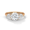 Pear Shaped Three-Stone Lab Grown Diamond Gold Ring