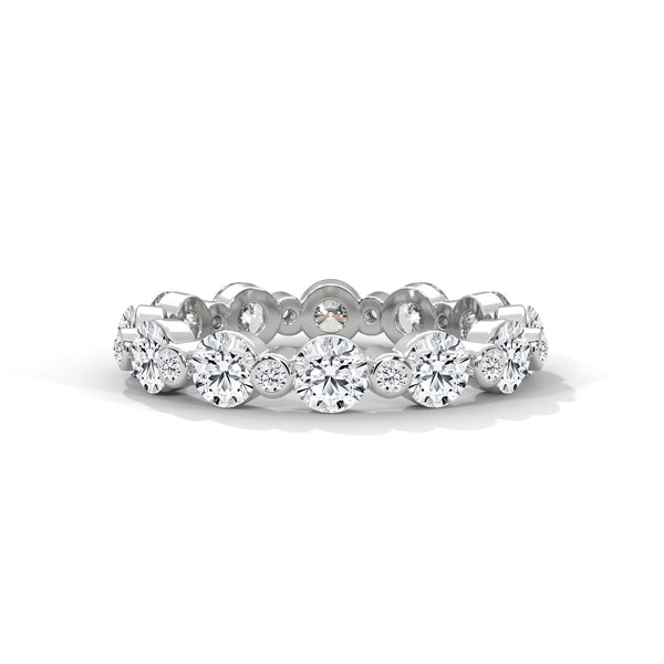 Lab Grown Diamond Bezel-Set Gold Eternity Ring