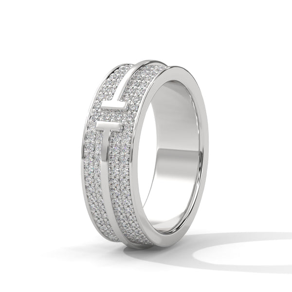 Regal Brilliance parallel rows of pave-set lab grown diamonds band