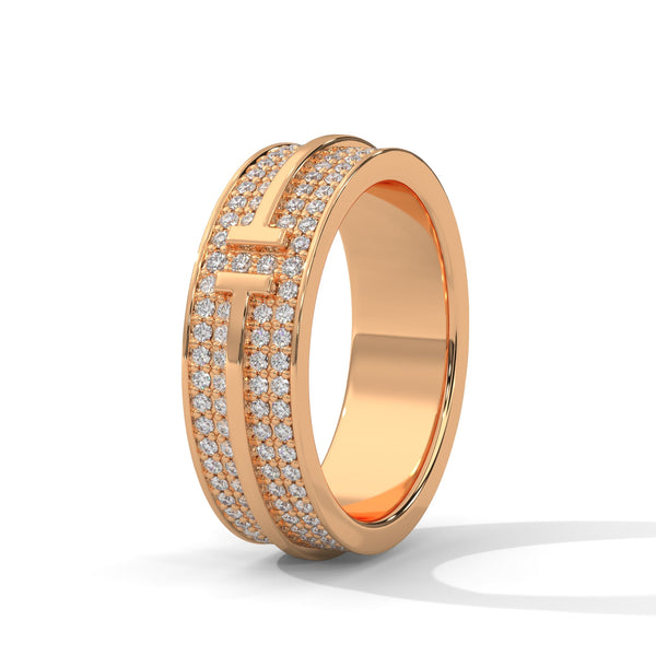 Regal Brilliance parallel rows of pave-set lab grown diamonds band