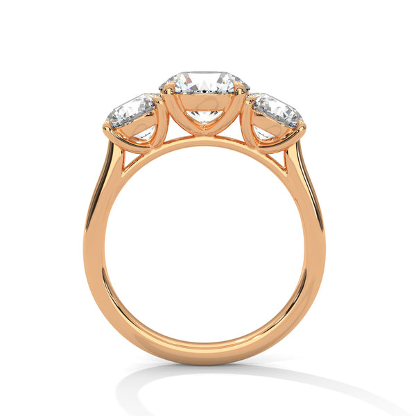 Everlasting Three-Stone Lab Grown Diamond Gold Ring