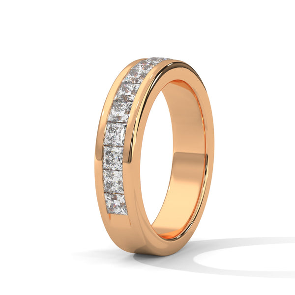 Princess Cut lab grown Diamond Channel Ring