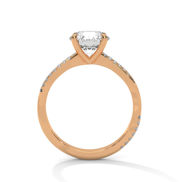 Twist of Elegance Lab Grown Diamond Gold Solitaire Ring