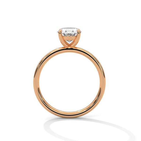 Elegant Oval Solitaire Lab Grown Diamond Gold Ring
