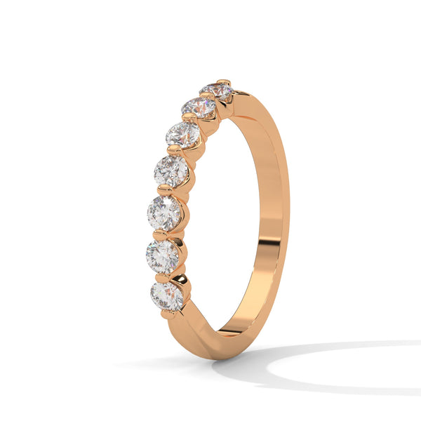 BRILLIANT CUT ROUND LAB GROWN DIAMOND SEMI ETERNITY SLEEK BAND
