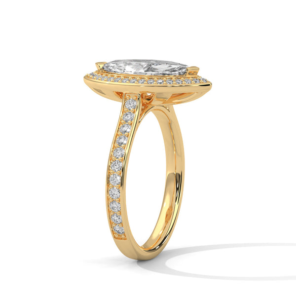 “A stunning marquise diamond ring with bezel halo and pavé sparkle—crafted for timeless elegance, modern luxury, and unforgettable love.”