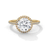Round Lab Grown Diamond Gold Ring Pave Perfection in a Timeless Halo Design