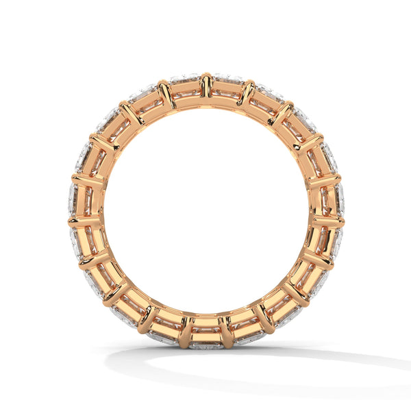 Lab Grown Emerald Cut Diamond Gold Eternity Band