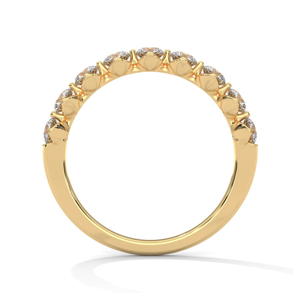 Classic Radiance: Lab Grown Diamond Half Eternity Gold Ring