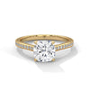 “Cushion-cut diamond solitaire ring in white gold—brilliant sparkle, pavé band elegance,and timeless luxury crafted for everlasting love.”