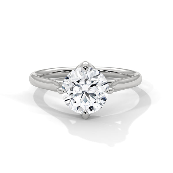 Four-Prong Classic Lab Grown Diamond Gold Ring