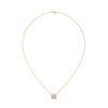 Emerald Cut Lab Grown Diamond Bezel Set Gold Pendant Chain