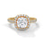 Cushion Cut Pave Set Lab Grown Diamond Gold Ring