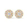 Celestial Halo Lab Grown Diamond Gold Stud Earrings