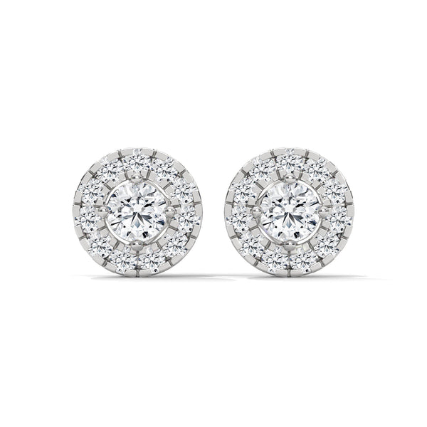 Celestial Halo Lab Grown Diamond Gold Stud Earrings